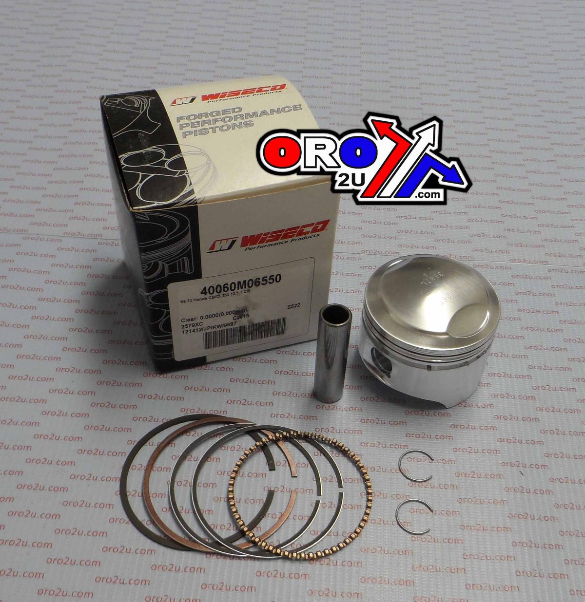 Wiseco Piston Kit 68-73 CB350 65.50, Wiseco 40060m06550 Road Honda