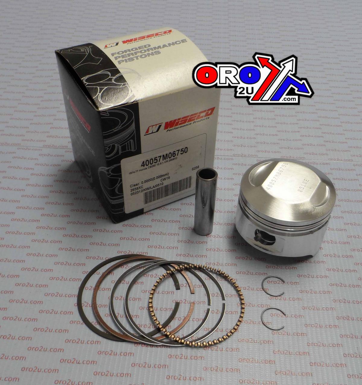 Wiseco Piston Kit 74-76 CB360 67.50, Wiseco 40057m06750 Road Honda