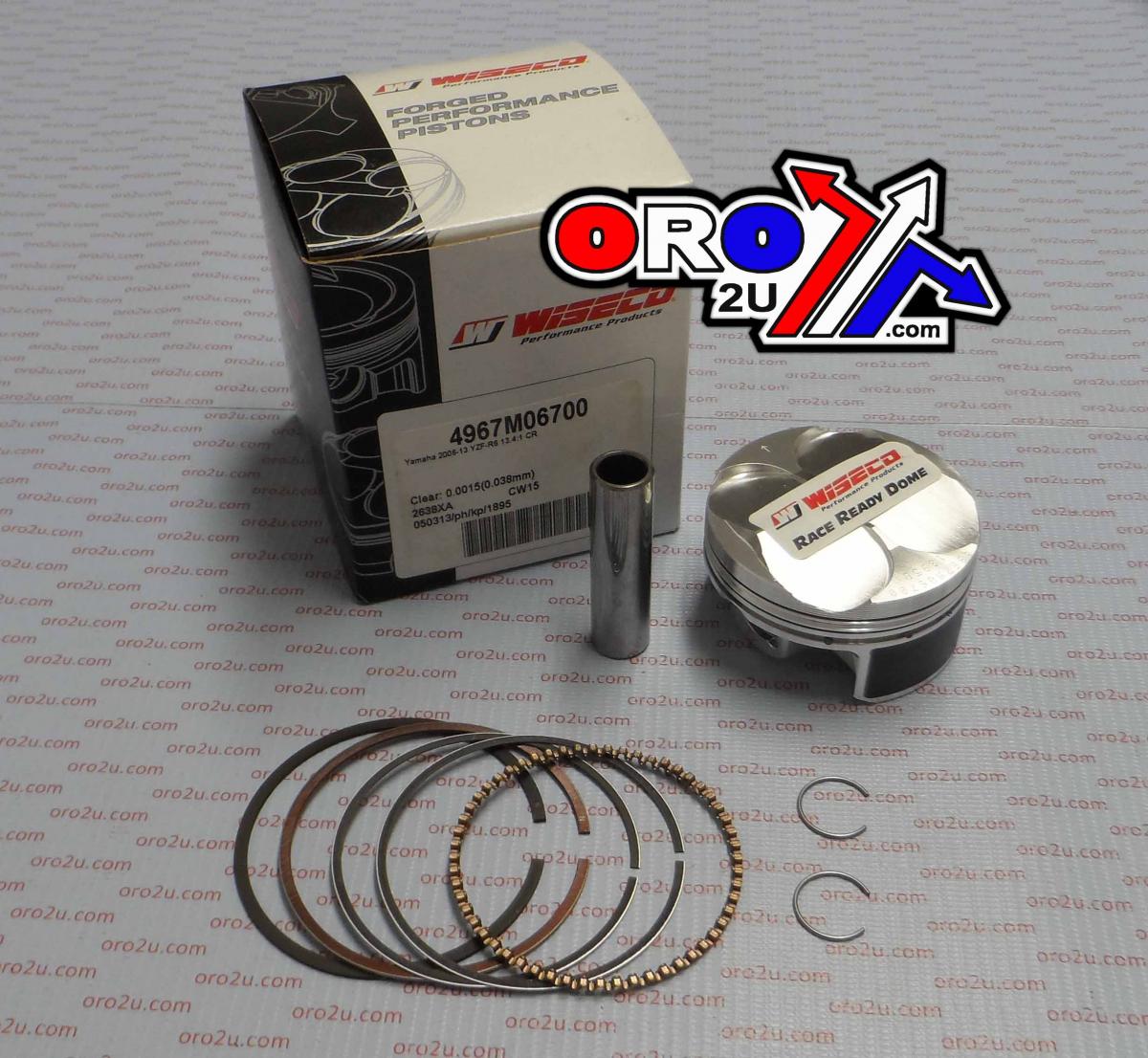 Wiseco Piston Kit 06-13 YZF-r6 67.00, Wiseco 4967m06700 Road Yamaha