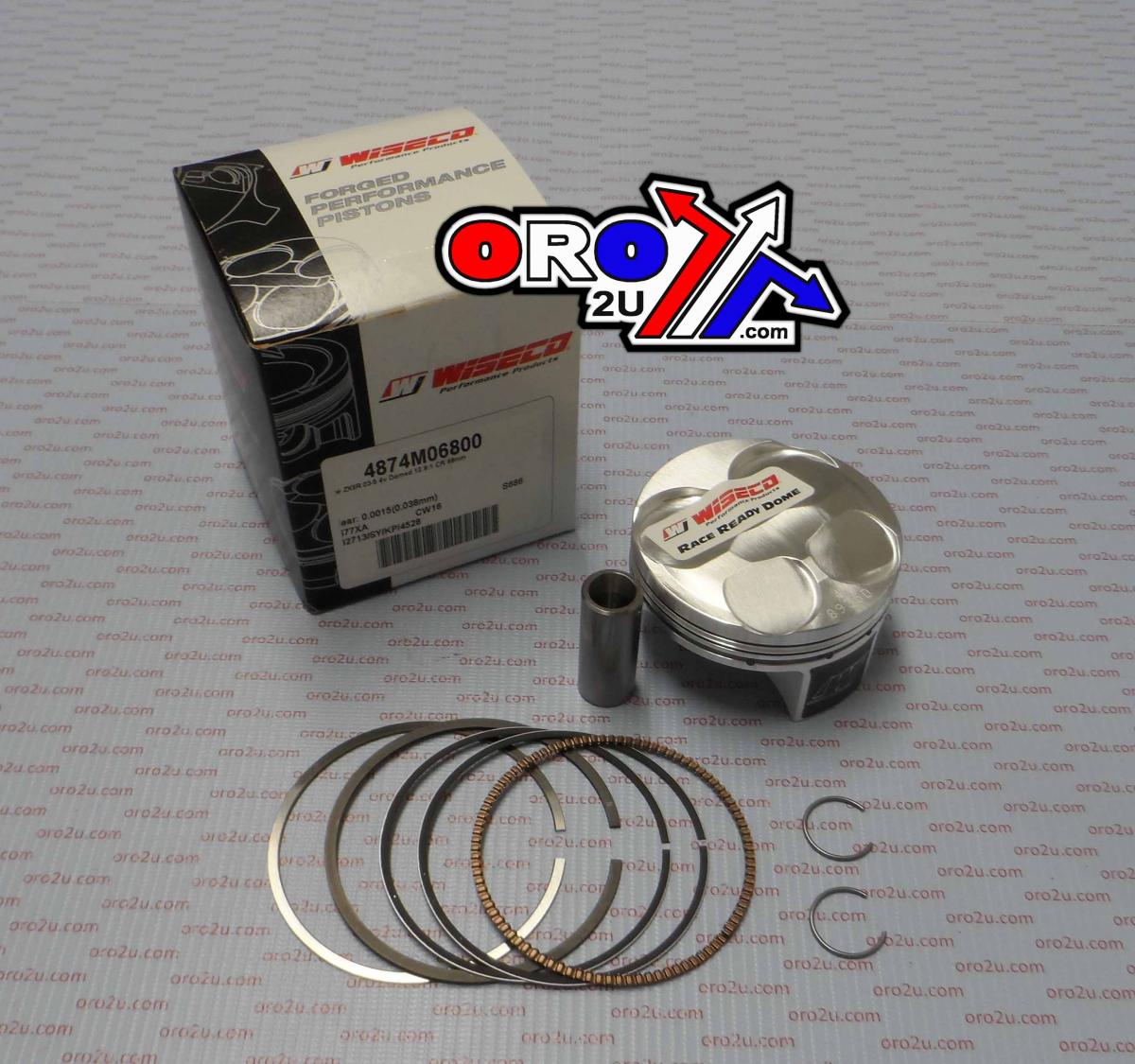 Wiseco Piston Kit 03-05 Zx6r 68.00, Wiseco 4874m06800 Road Kaw, Kawasaki Ninja 12.9:1 Comp
