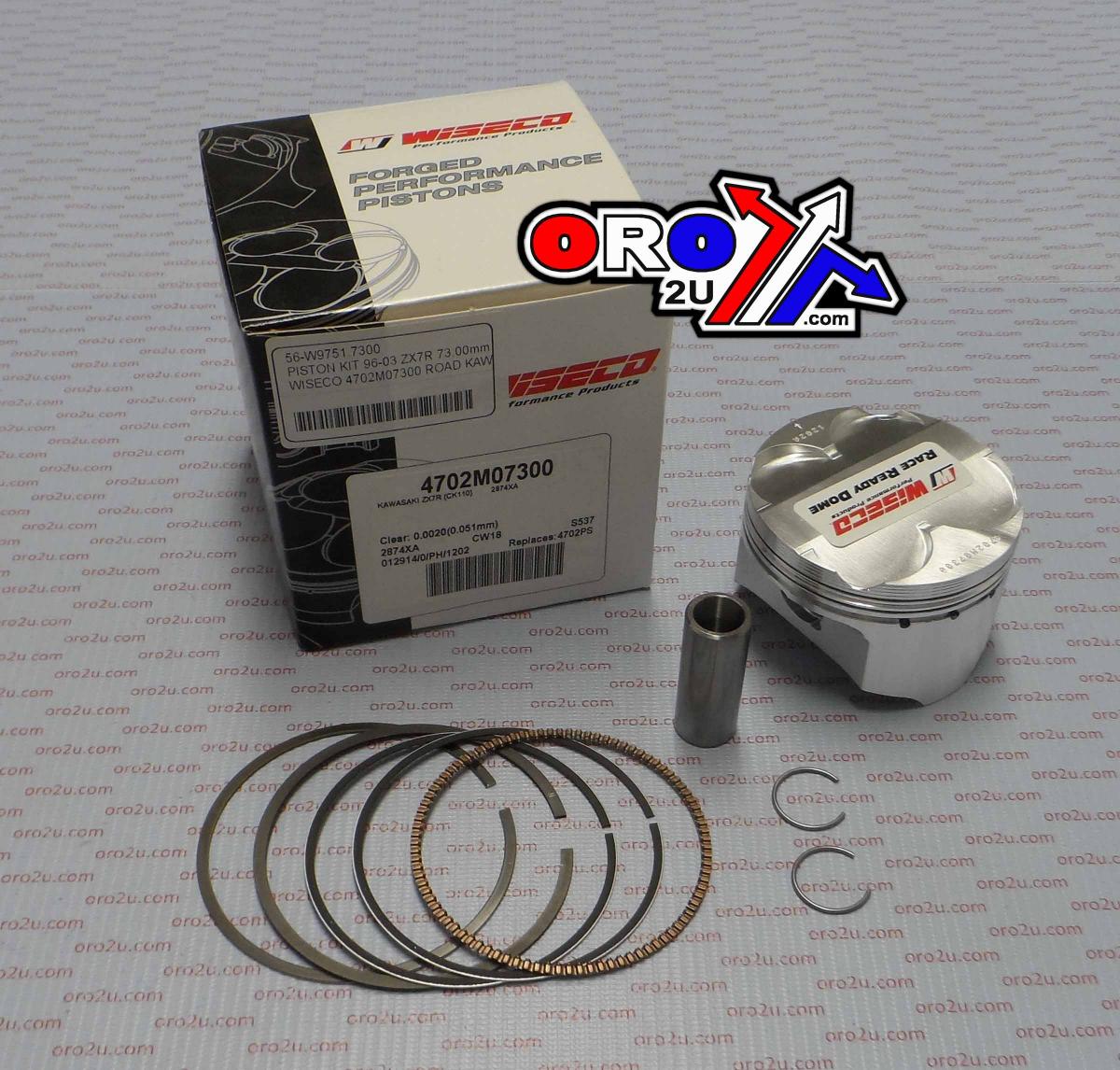 Wiseco Piston Kit 96-03 Zx7r 73.00mm, Wiseco 4702m07300 Road Kaw, Std Size