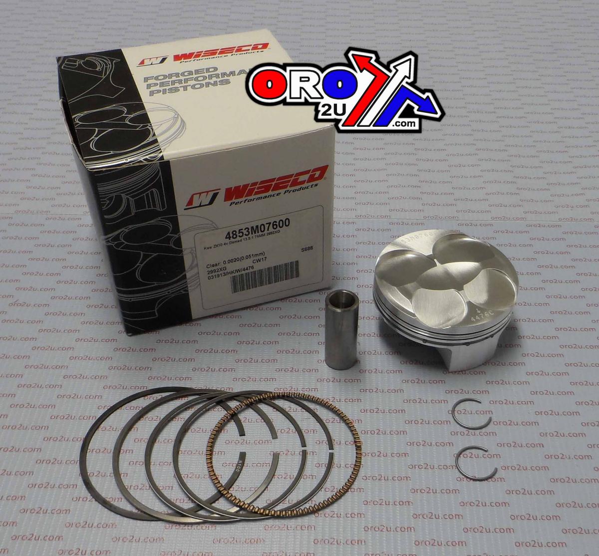 Wiseco Piston Kit 04-07 ZX10-r 76.00, Wiseco 4853m07600 Road Kaw