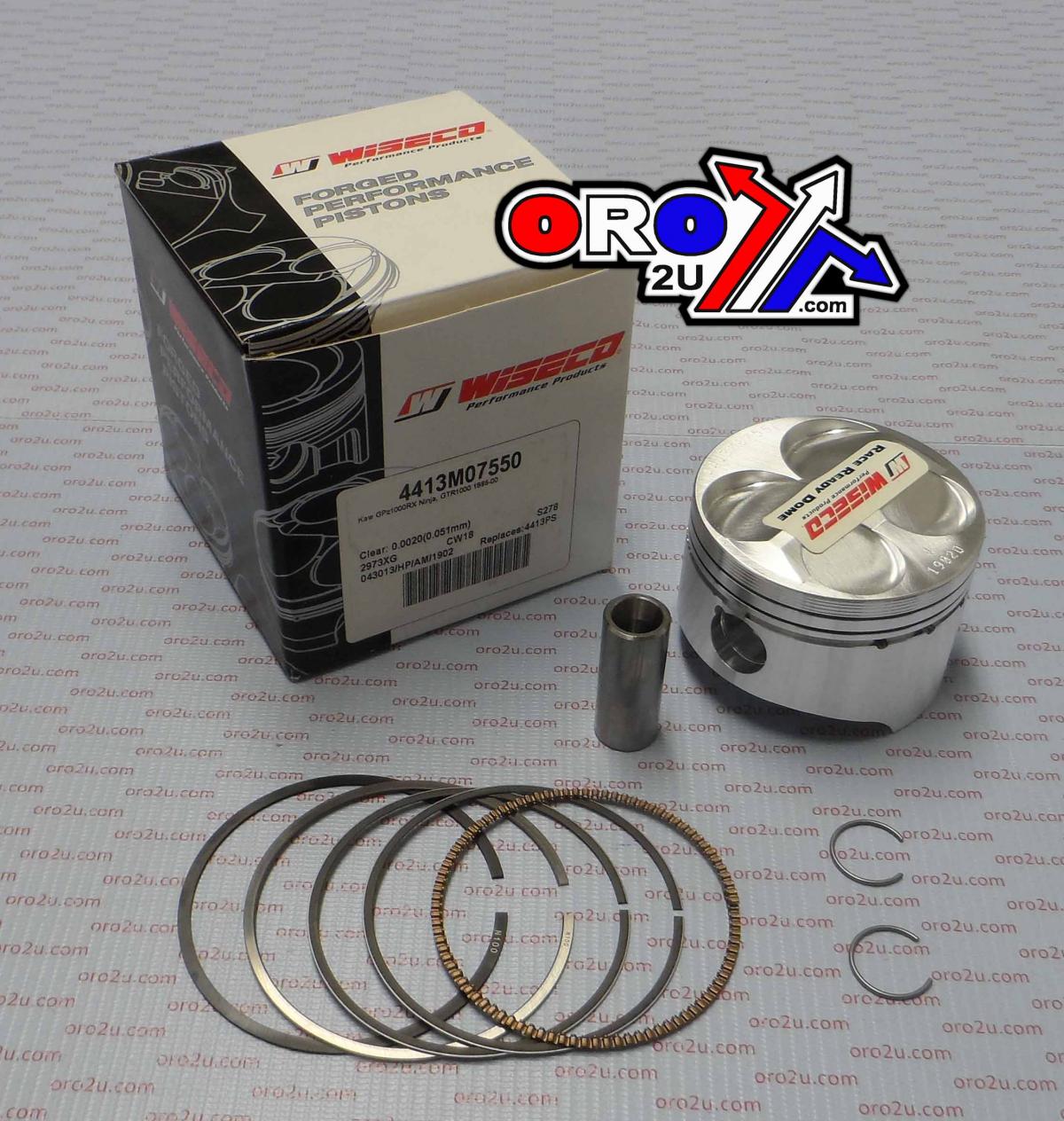 Wiseco Piston Kit 86-87 Gpz1000 75.50, Wiseco 4413m07550 Road Kaw