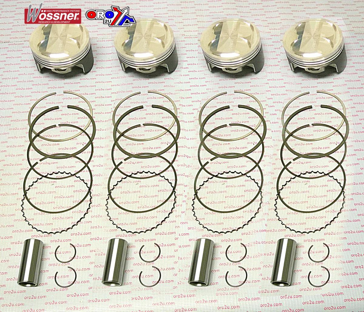 Wossner Piston Kit Set/4 Gsxr1100 83, Wossner K8530d500-4 Suzuki, Oversize 5.00mm / 1254cc