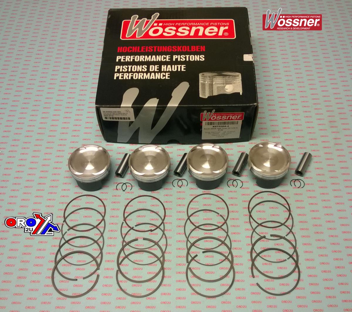 Wossner Piston Kit Set/4 Gsxr1000 73, Wossner K8755da-4 Suzuki, Turbo 2001-2004