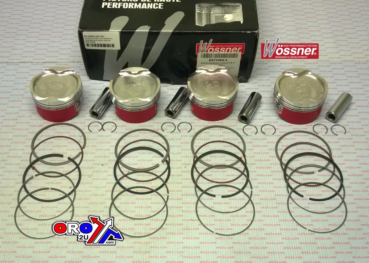 Wossner Piston Kit Set/4 Hayabusa 81, Wossner K8734da-4 Suzuki, 1999-2007 Displ. 1300cc