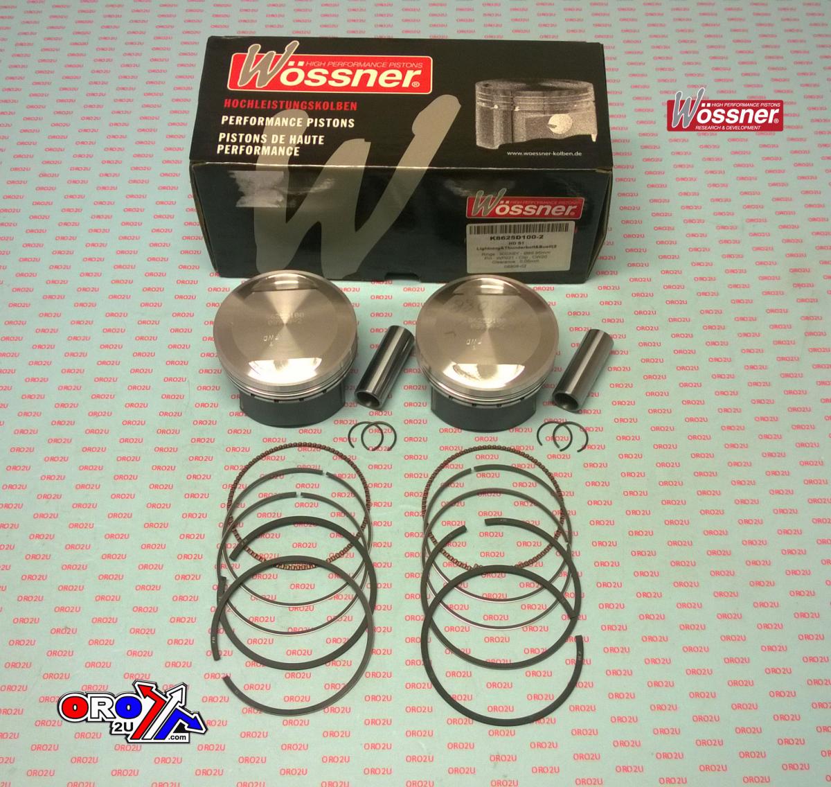 Wossner Piston Kit Harley S1 Lightning, Wossner K8625d050-2 89.50mm, Harley Davidson S1 White Light