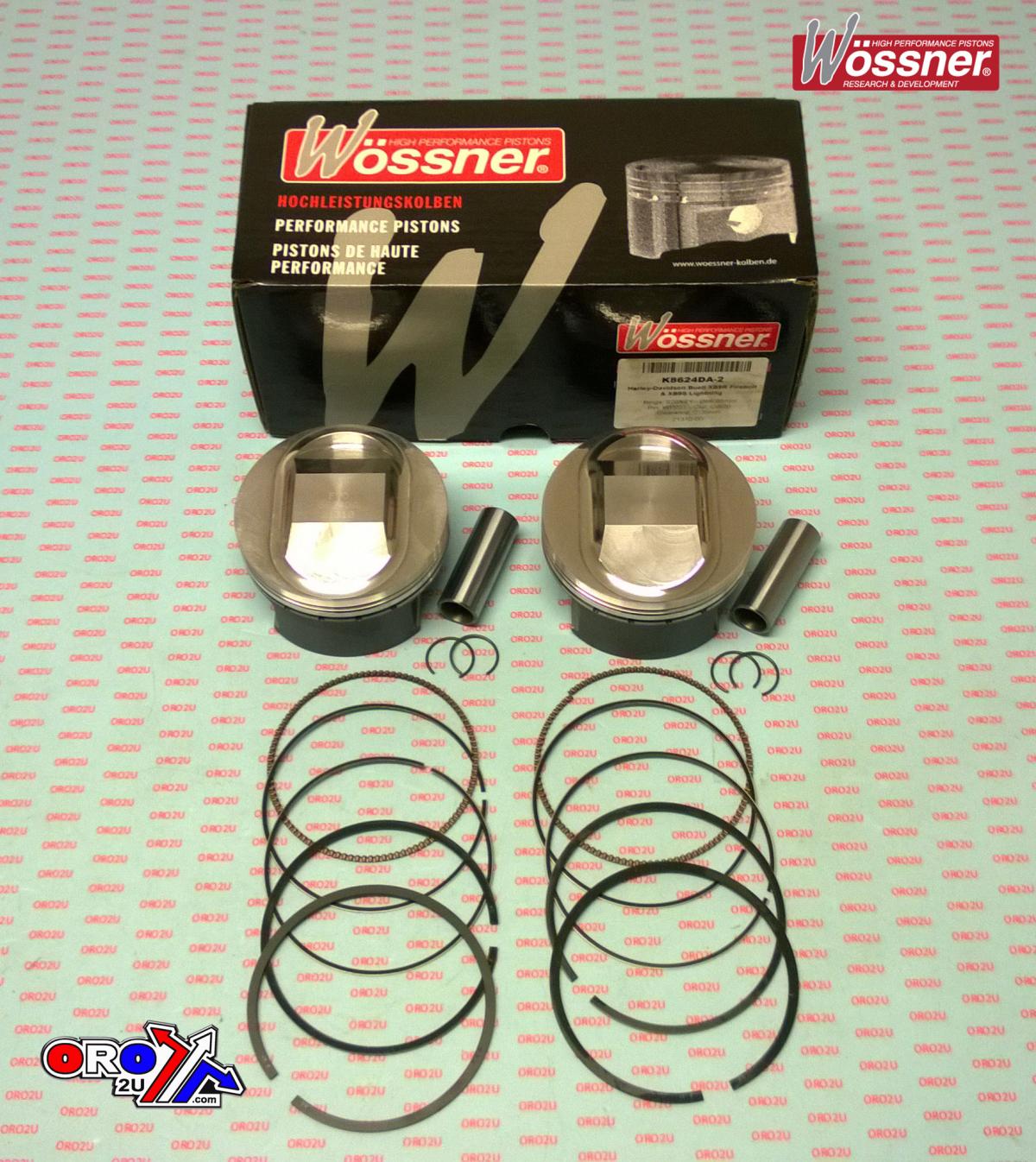 Wossner Piston Kit Harley Davidson 88, Wossner K8634da-2 101.60mm, Bore (99-06) - 1650cc 10:1
