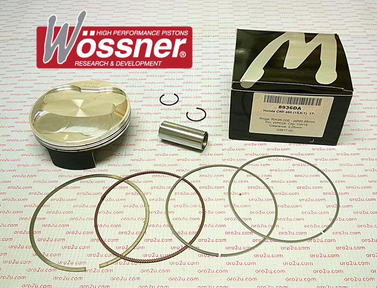 Wossner Piston Kit CRF450 2017-23 96mm C, Wossner 8936dc 13.5:1 Comp
