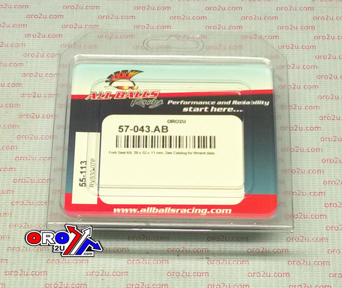 All Balls Racing Fork Oil Seal Set Allballs, Allballs 55-113 39x52x11