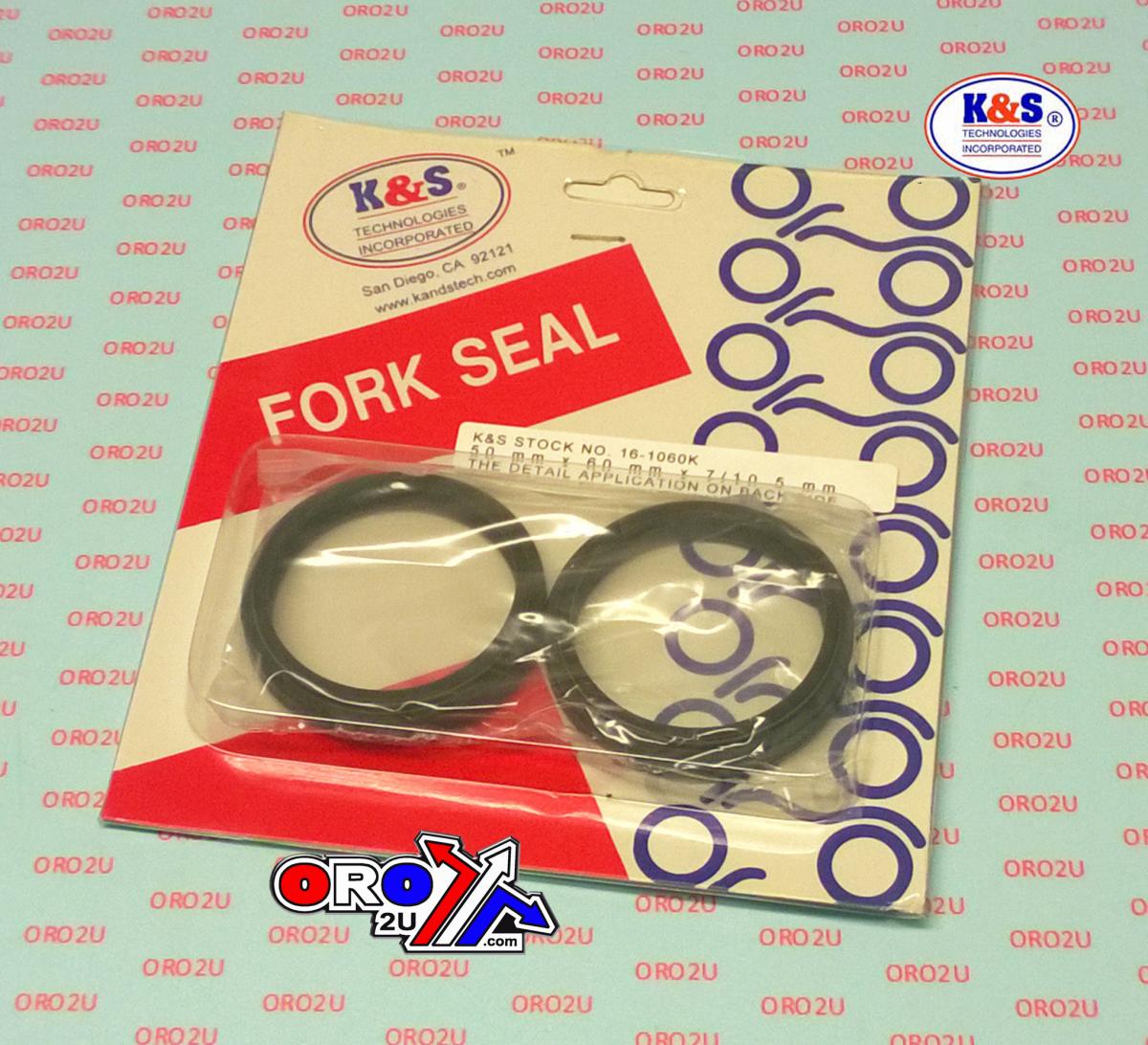K&S Technologies Fork Oil Seal Set 50x60x7/10.5, White Power Wp 50mm, 57-015.ks