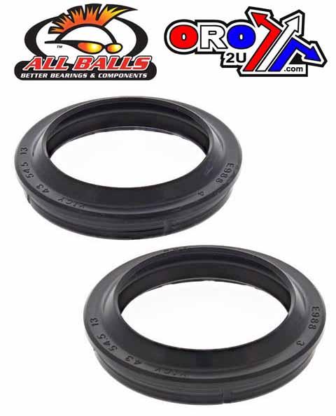 All Balls Racing Fork Dust Seal Set Allballs, Allballs 57-108-1 Dust Seal Kit 43mm Showa