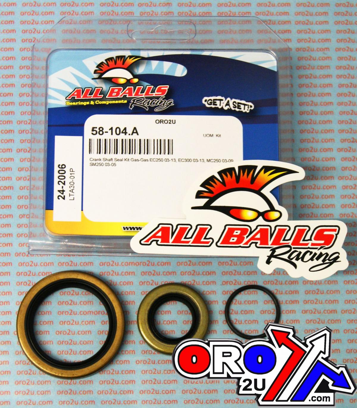 All Balls Racing Crankshaft Seal Kit Allballs, Allballs 24-2006