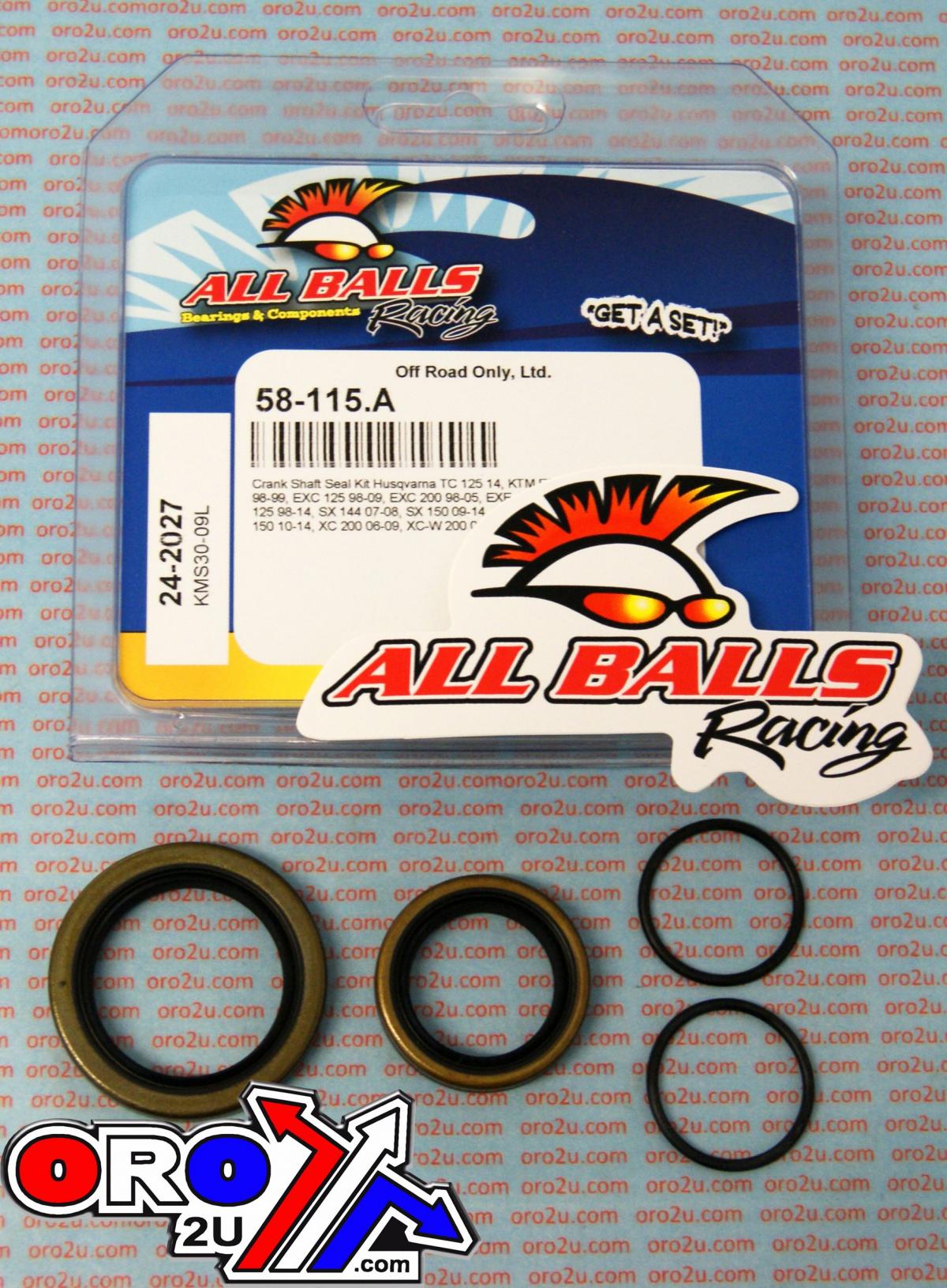 All Balls Racing Crankshaft Seal Kit Allballs, Allballs 24-2027