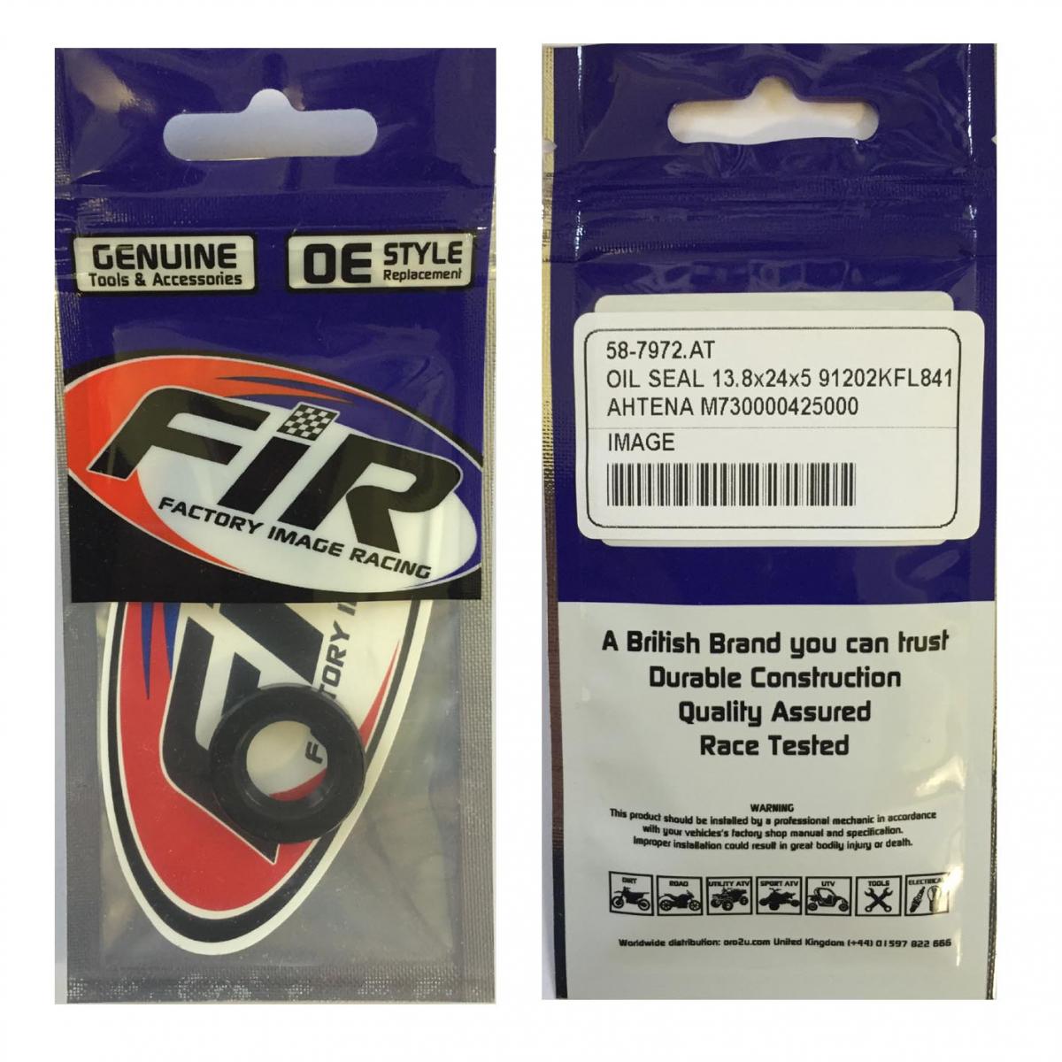 Athena Oil Seal 13.8x24x5, Fir M730000425000 91202kfl841, Fir Brand