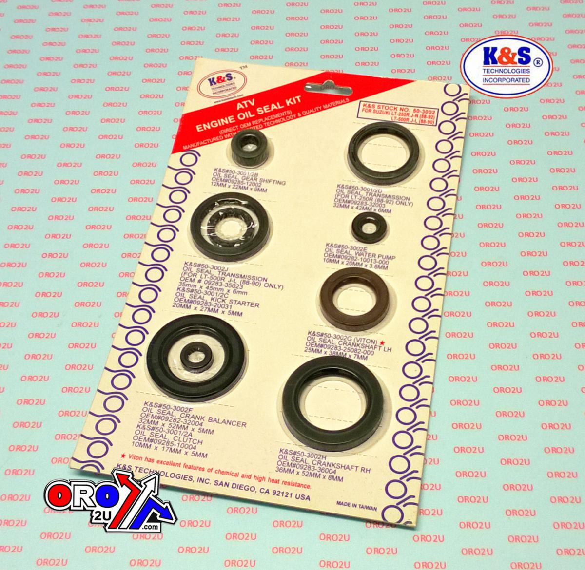 K&S Technologies Oil Seal Set 88-92 LT250 9pcs, LT500R Quadzilla 88-90