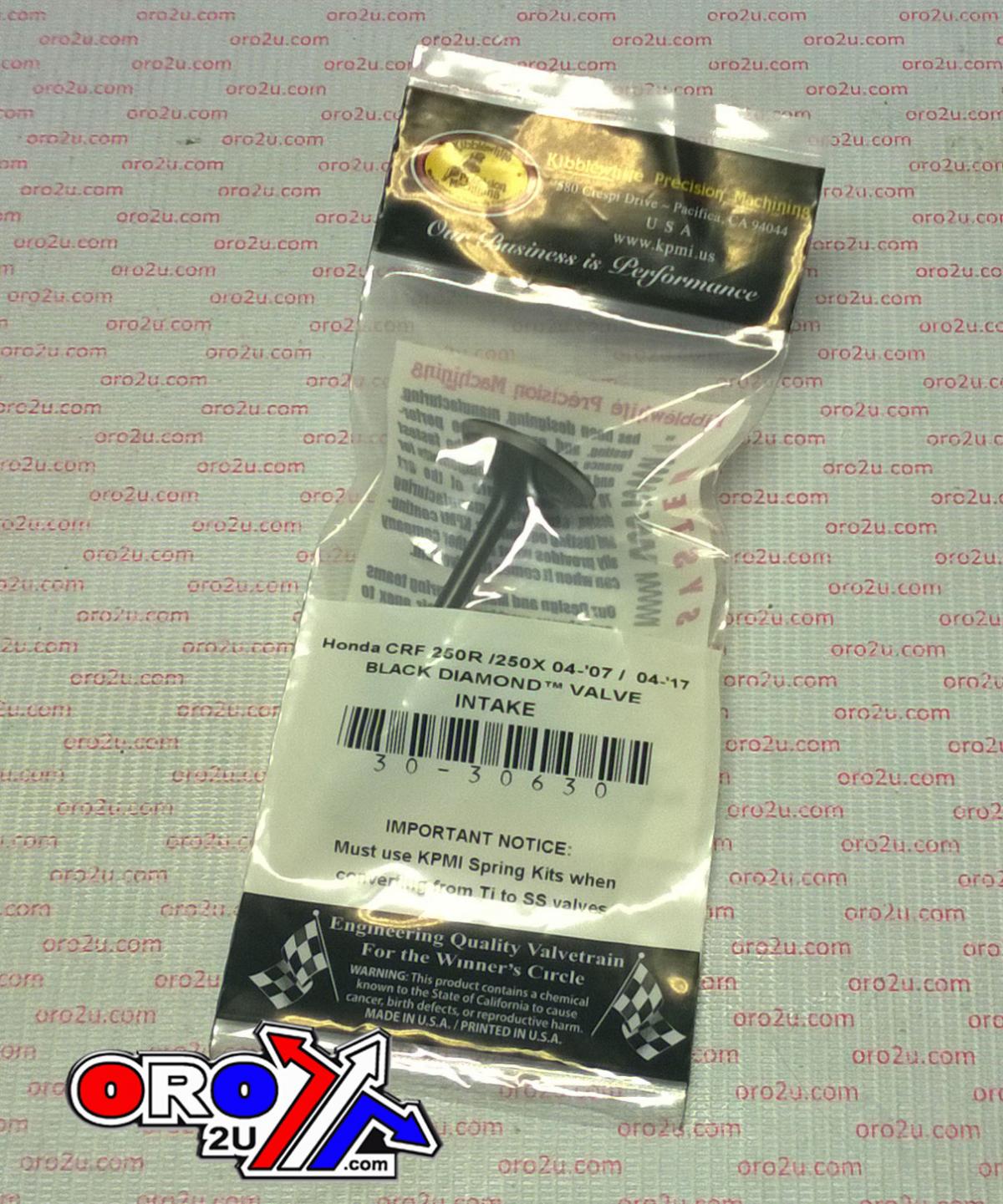 Kibblewhite Valve Intake CRF250 04-07, Kibblewhite 30-30630, 14711-krn-670, CRF250X 04-17