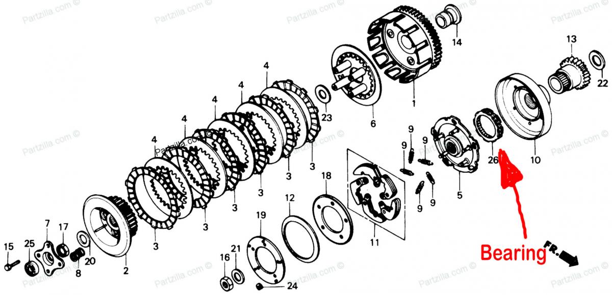 Bronco One Way Clutch Bearing 85-17 Honda ATV 250/trx 250-500, Bronco at-03146 ATV