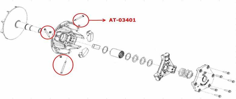 BRONCO CLUTCH BOLT SET SET/3 POLARIS, 3235321 BRONCO AT-03401