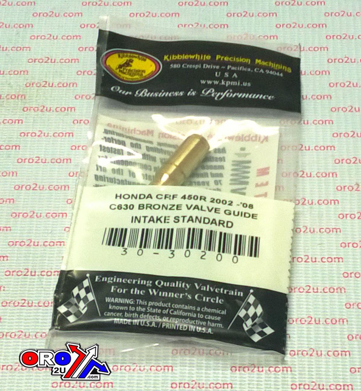 Kibblewhite Valve Guide Intake Bronze Std, Kibblewhite 30-30200, Honda CRF450R 2002-08