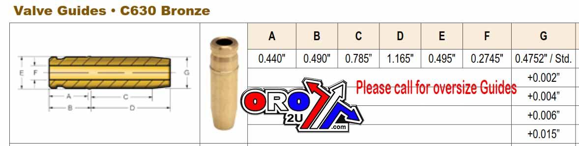 Kibblewhite Valve Guide in Rotax 500/600, Kibblewhite 91-0478 Air Cooled