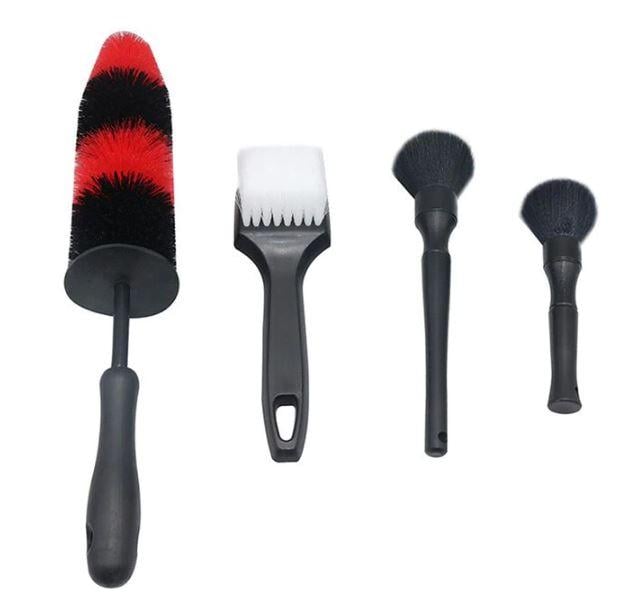 FIR Bike Cleaning Washing Kit 4pc, Storng Wheel Spoke Brushes + Soft Detailing Brushes