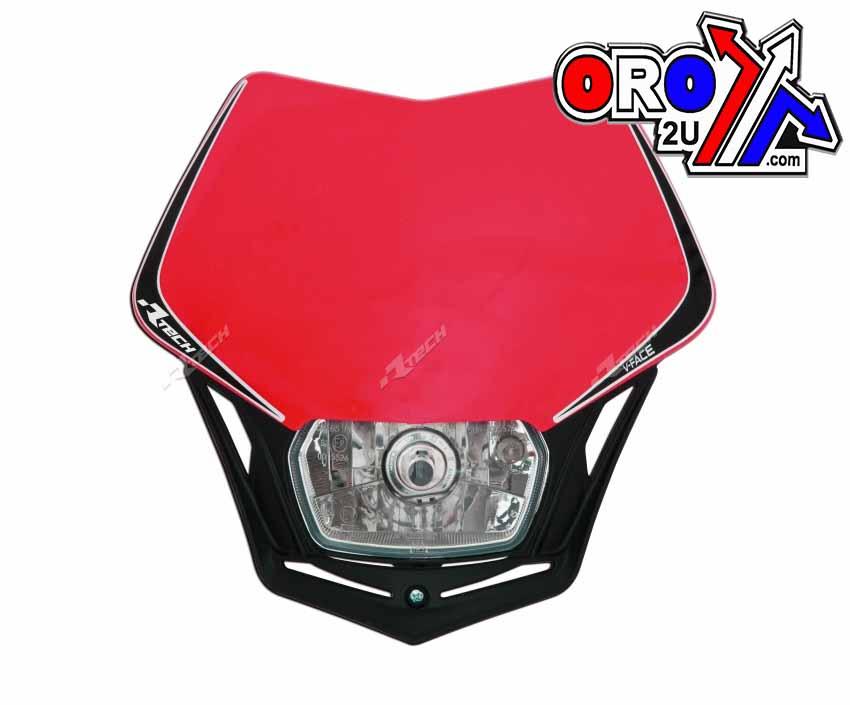Rtech Plastics V-face Headlight Hq Rd/bk, Rtech R-maskrqnr008