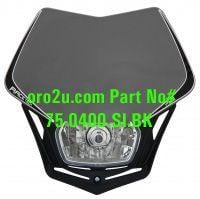 Rtech Plastics V-face Headlight Silvr/bk, Rtech R-masksinr008