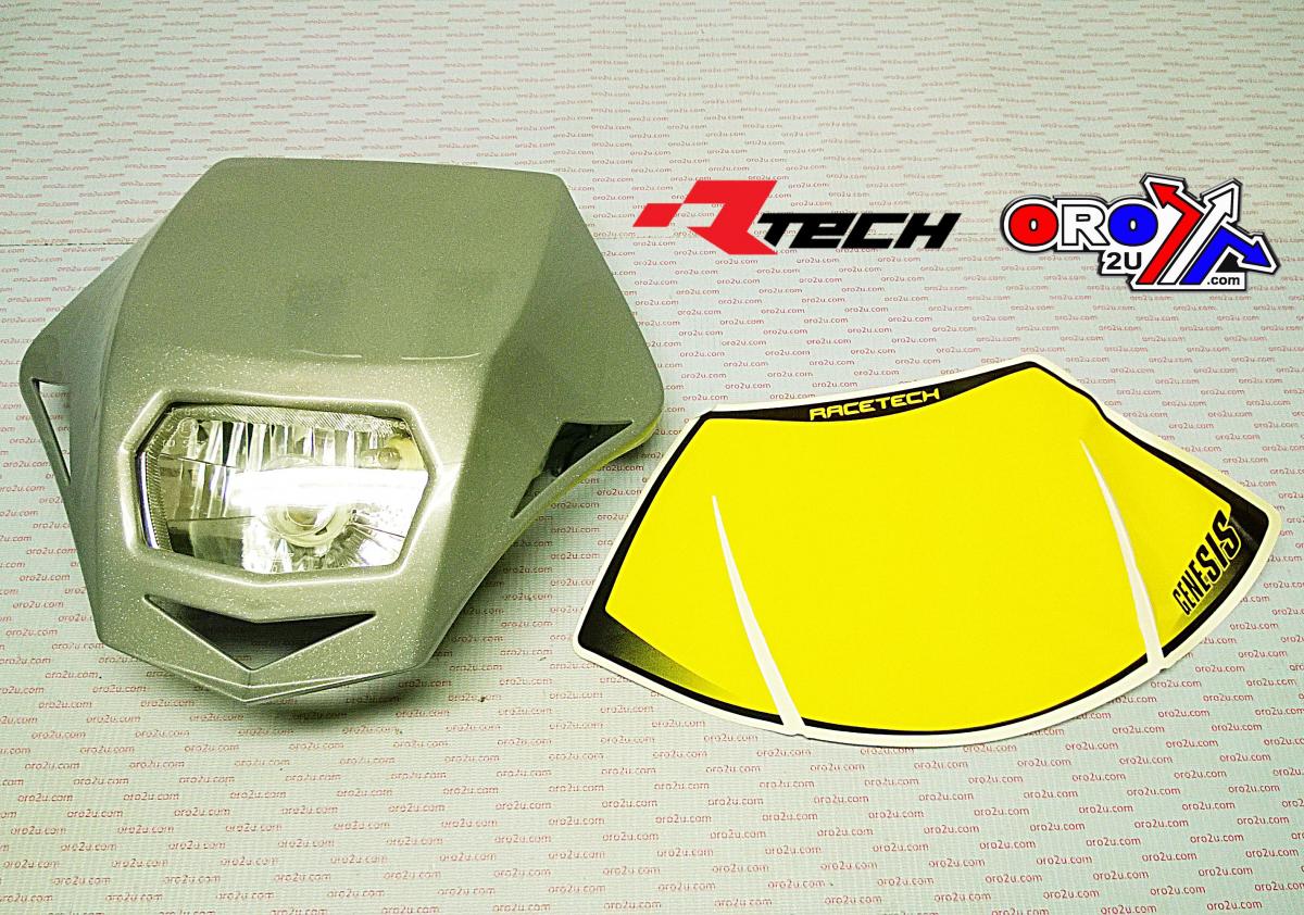 Rtech Plastics Genesis Headlight Silver, Rtech R-masksi00006, Silver