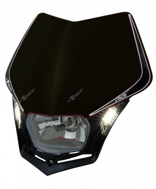 Rtech Plastics V-face Led Headlight, Rtech R-masknr00009, Black/black