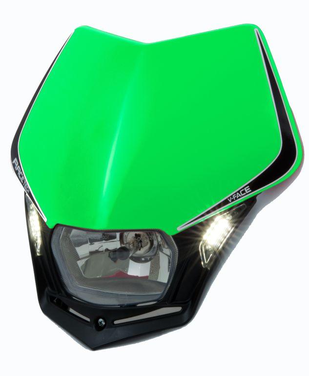 Rtech Plastics V-face Led Headlight, Rtechr-maskvenr009, Green/black