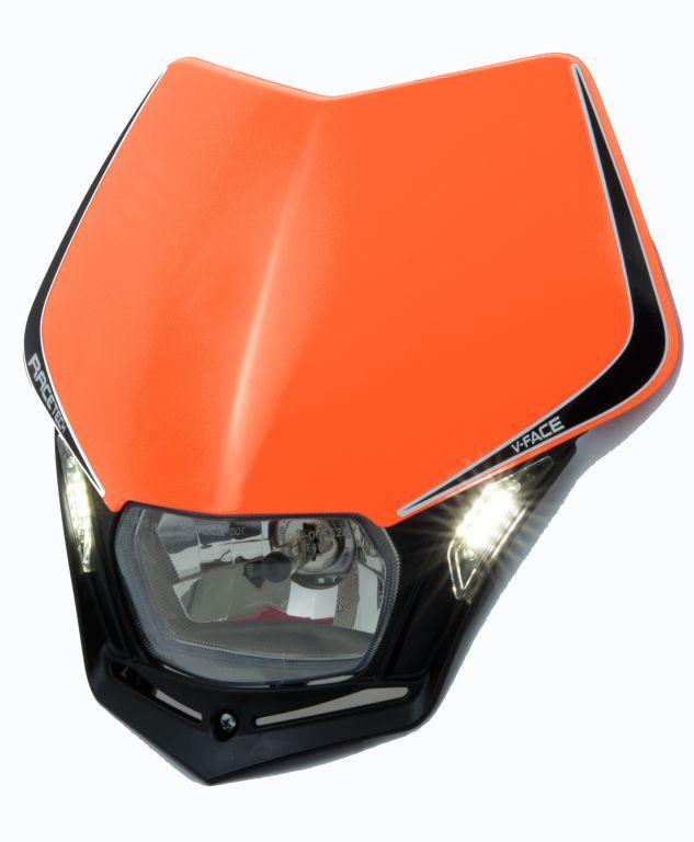 Rtech Plastics V-face Led Headlight, Rtech R-maskarnr009, Orange/black
