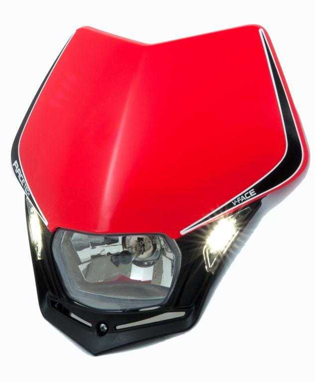 Rtech Plastics V-face Led Headlight, Rtech R-maskrsnr009, CRF Red