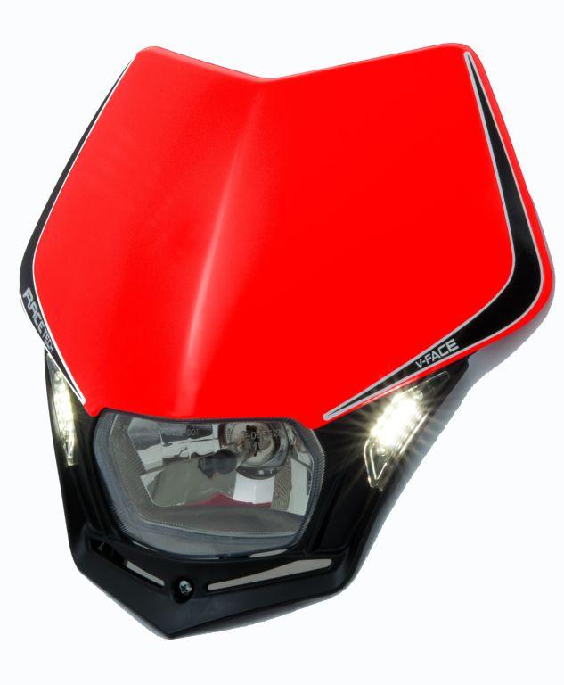 Rtech Plastics V-face Led Headlight, Rtech R-maskrqnr009, Hsqred/bk