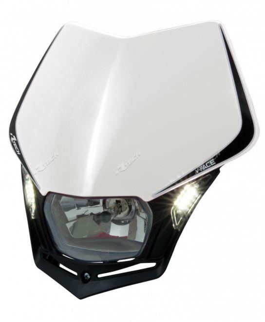 Rtech Plastics V-face Led Headlight, Rtech R-maskbnnr009, White/black