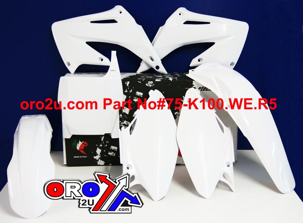Rtech Plastics Plastic Kit/5 CR125/250 04-07, Rtech R-kitcr0-bn0-503white
