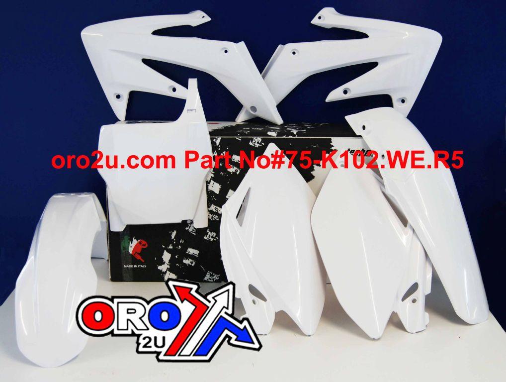 Rtech Plastics Plastic Kit/5 06-07 CRF250 Wht, White Rtech R-kitcrf-bn0-508
