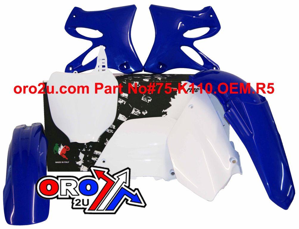 Rtech Plastics Plastic Kit/5 02-05 YZ125/250, Oem Rtech R-kityz0-oem-502