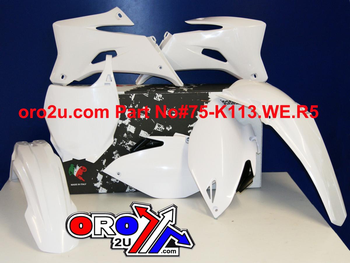 Rtech Plastics Plastic Kit/5 06-09 YZF White, Rtech R-kityzf-bn0-508