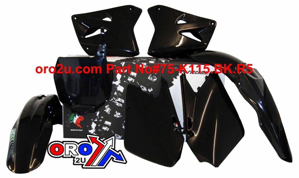Rtech Plastics Plastic Kit/5 01-11 RM125/250, Black Rtech R-kitrm0-nr0-502
