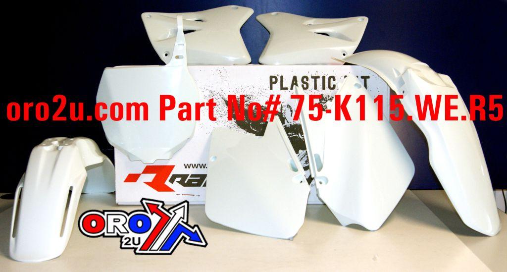 Rtech Plastics Plastic Kit/5 01-11 RM125/250, White Rtech R-kitrm0-bn0-502