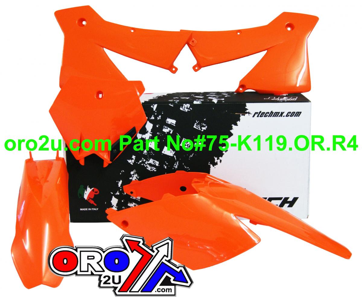 Rtech Plastics Plastic Kit/4 04 KTM125-525, Rtech R-kitKTM-ar0-503