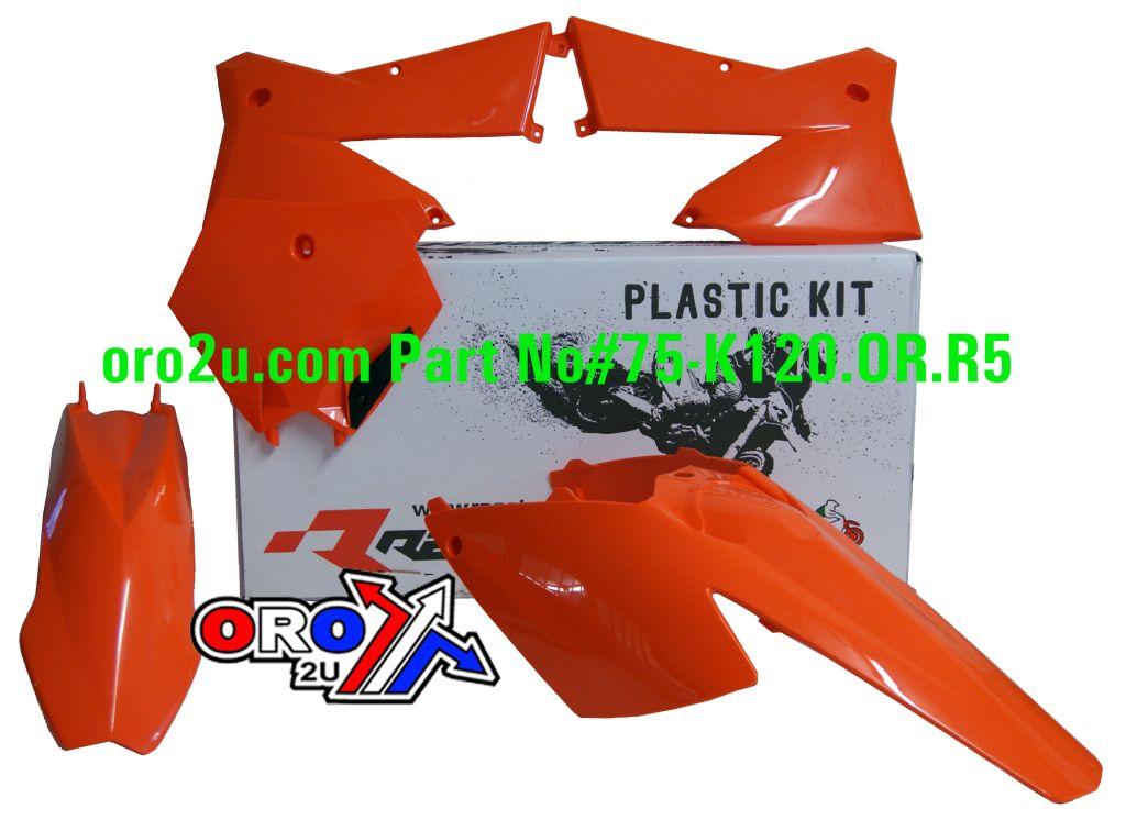 Rtech Plastics Plastic Kit/4 KTM 05-06 Orange, Rtech R-kitKTM-ar0-504