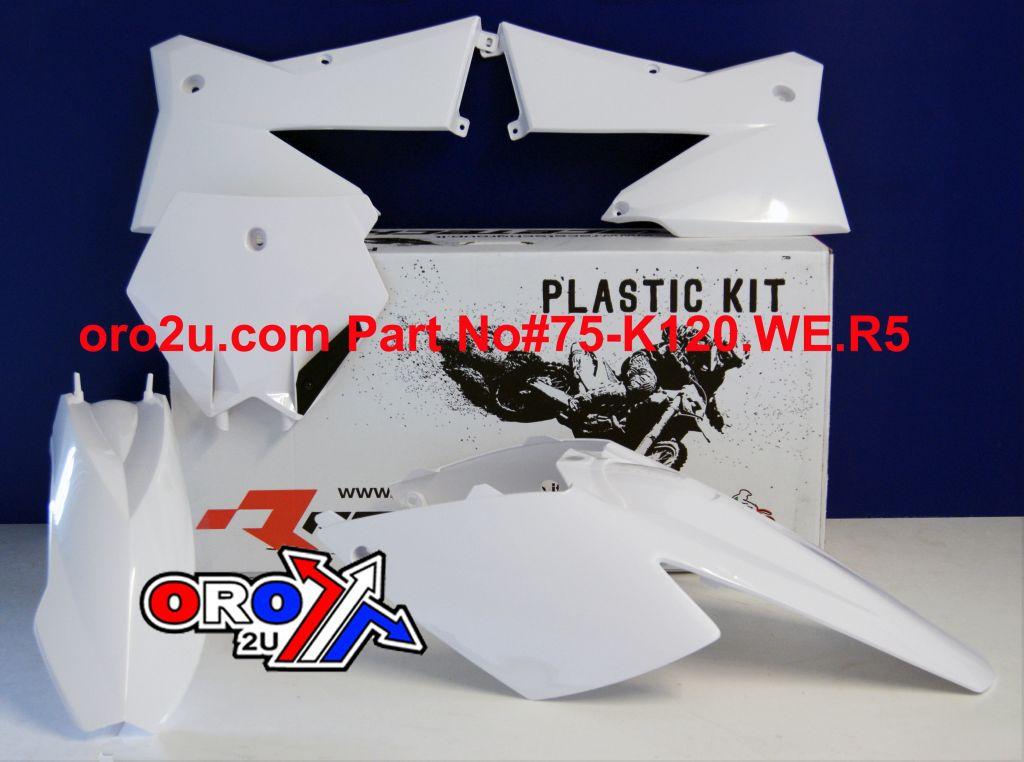 Rtech Plastics Plastic Kit/4 KTM 05-06 White, Rtech R-kitKTM-bn0-504, SX 05-06, EXC 05-07