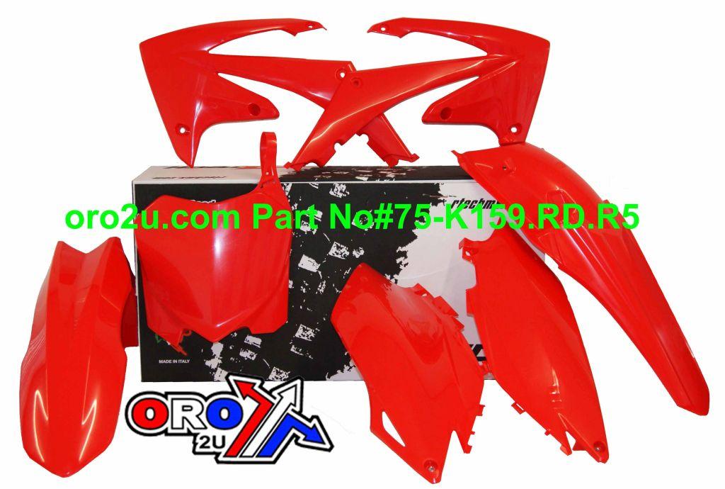 Rtech Plastics Plastic Kit/5 CRF250/450 11-13, Red Rtech R-kitcrf-rs0-516