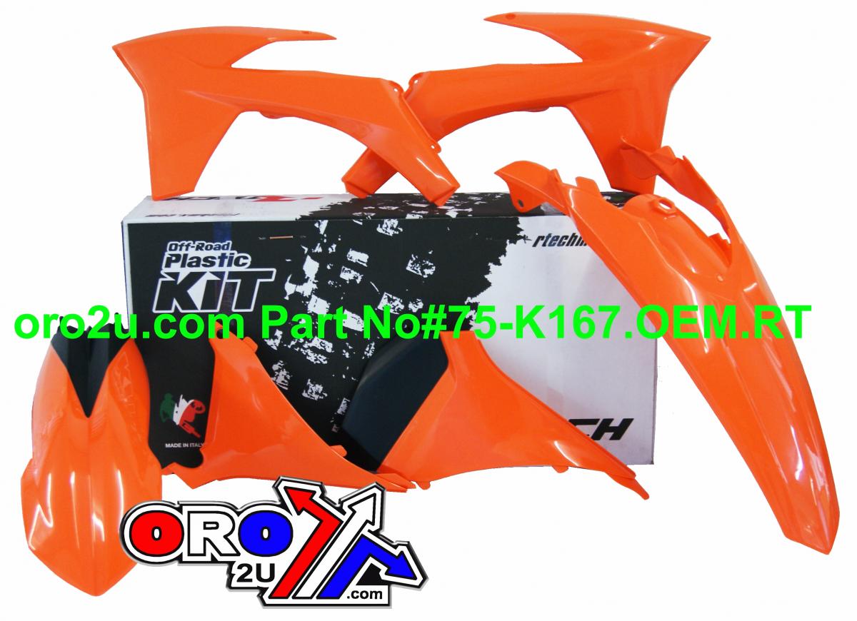 Rtech Plastics Plastic Kit/5 KTM EXC 2012-13, Rtech R-kitKTM-oem-412