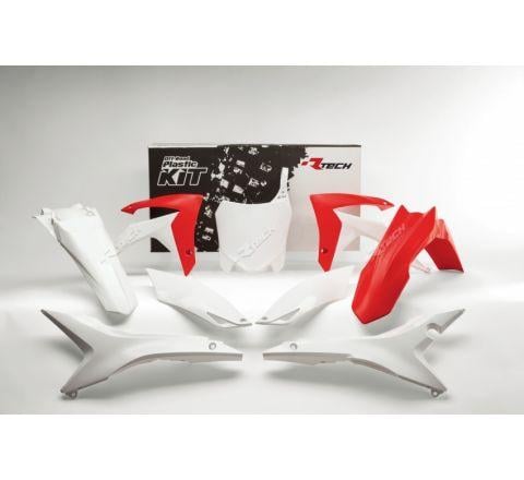 Rtech Plastics Plastic Kit/6 13-16 CRF250 450, Red/white Rtech CRF450, R-kitcrf-oem-517