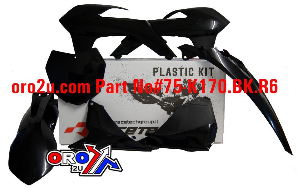 Rtech Plastics Plastic Kit/6 13-16 KTM SX/SXF, Black Rtech R-kitKTM-nr0-512