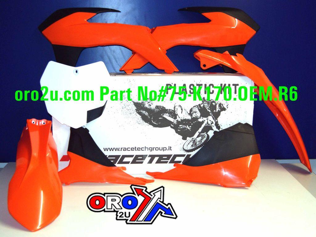 Rtech Plastics Plastic Kit/6 13-16 KTM SX/SXF, Oem 13/14 Orange Rtech, R-kitKTM-oem-512