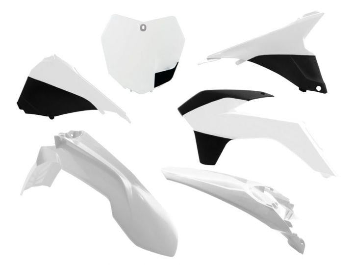 Rtech Plastics Plastic Kit/6 13-16 KTM SX/SXF, White/black Rtech, R-kitKTM-bn0-512
